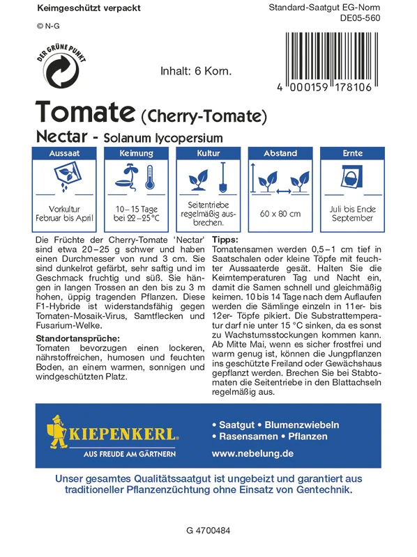 Tomate Nectar F1 | Tomatensamen Von Kiepenkerl 2 Tomate Nectar F1 | Tomatensamen Von Kiepenkerl – Bild 2