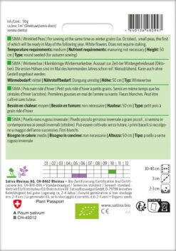 Wintererbse Sima | BIO Markerbsensamen Von Sativa Rheinau