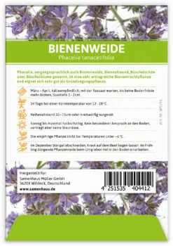 Bienenweide Für Werbezwecke (100 Tütchen) | Phaceliasamen Von FLORTUS -Deutschland Grün Paradies Verkaufs-Shop 543620 Bienenweide fuer Werbezwecke 100 Tuetchen W5196 100x 2