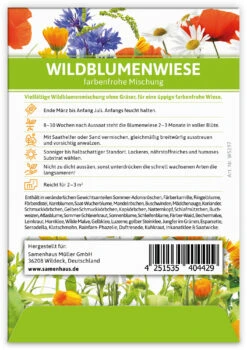 Wildblumenwiese Für Werbezwecke (100 Tütchen) | Wildblumensamen Von FLORTUS -Deutschland Grün Paradies Verkaufs-Shop 543622 Wildblumenwiese fuer Werbezwecke 100 Tuetchen W5197 100x 2