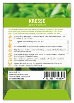 Kresse (100 Tütchen) | Kressesamen Von FLORTUS