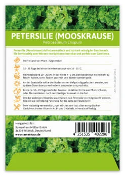 Petersilie Mooskrause (100 Tütchen) | Petersiliesamen Von FLORTUS -Deutschland Grün Paradies Verkaufs-Shop 543959 Petersilie Mooskrause 100 Tuetchen 2