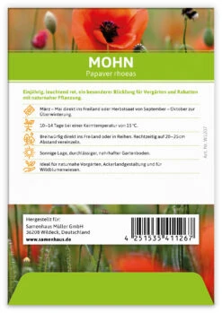 Mohn Für Werbezwecke (100 Tütchen) | Mohnsamen Von FLORTUS