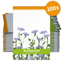 Blauer Lein Für Werbezwecke (100 Tütchen) | Leinsamen Von FLORTUS -Deutschland Grün Paradies Verkaufs-Shop 546532 Blauer Lein fuer Werbezwecke 100 Tuetchen W5211 100x 0