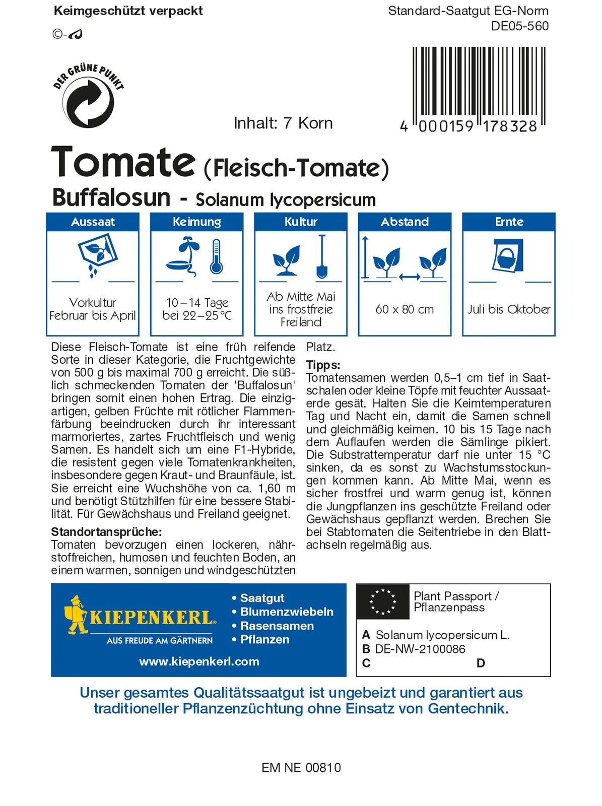 Fleisch - Tomate Buffalosun F1 | Fleischtomatensamen Von Kiepenkerl 1 Fleisch - Tomate Buffalosun F1 | Fleischtomatensamen Von Kiepenkerl