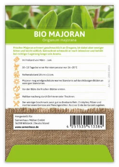 Majoran (100 Tütchen) | BIO Majoransamen Von FLORTUS -Deutschland Grün Paradies Verkaufs-Shop 549275 BIO Majoran 100 Tuetchen 2000 0455 100x 2
