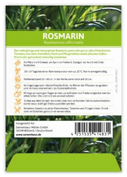 Rosmarin (100 Tütchen) | Rosmarinsamen Von FLORTUS -Deutschland Grün Paradies Verkaufs-Shop 549279 BIO Rosmarin 100er Pack 2000 0457 100x 2