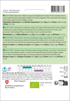 Datteltomate Blush Tiger | BIO Stabtomatensamen Von Sativa Rheinau